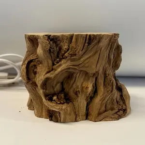 Driftwood LED Gemstone Sphere Stand |   Wooden Light Base for Crystals