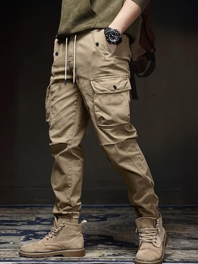 Men's Work Pants Set of 3 - Lightweight Summer Joggers with Multiple Pockets, Elastic Waistband & Side Pockets, Casual Solid Color Regular Fit, Suitable for Loungewear, Joggers, Outdoor Activities, Trendy Casual Wear Men's Work Pants Set of 3 - Lightweight Summer Joggers with Multiple Pockets, Elastic Waistband & Side Pockets, Casual Solid Color Regular Fit, Suitable for Loungewear, Joggers, Outdoor Activities, Trendy Casual Wear