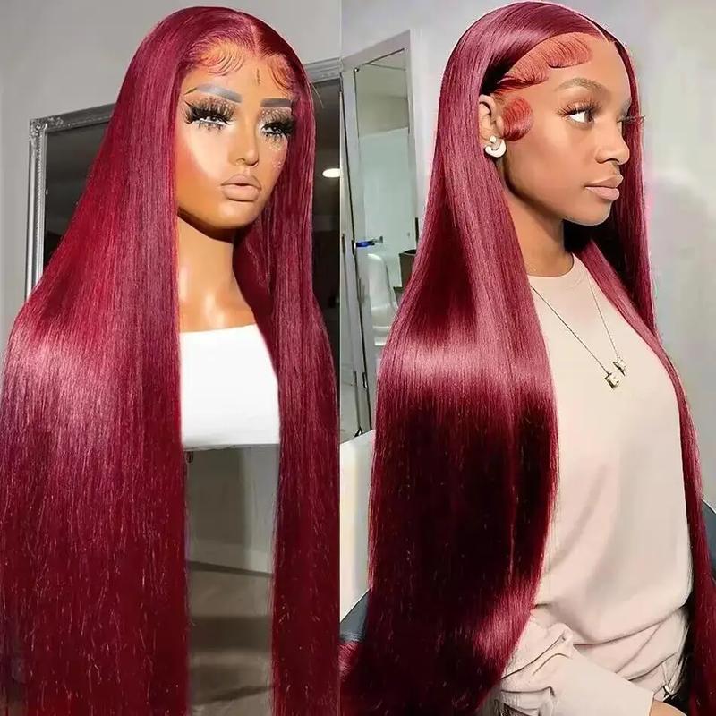 CUTE BEIN 99J Burgundy Lace Front Wigs Human Hair 613 Blonde Straight 13x6 Lace Frontal Wigs Pre plucked Hot Red HD Transparent Body Wave Colored Lace Front Hair Wigs for Women with Baby Hair