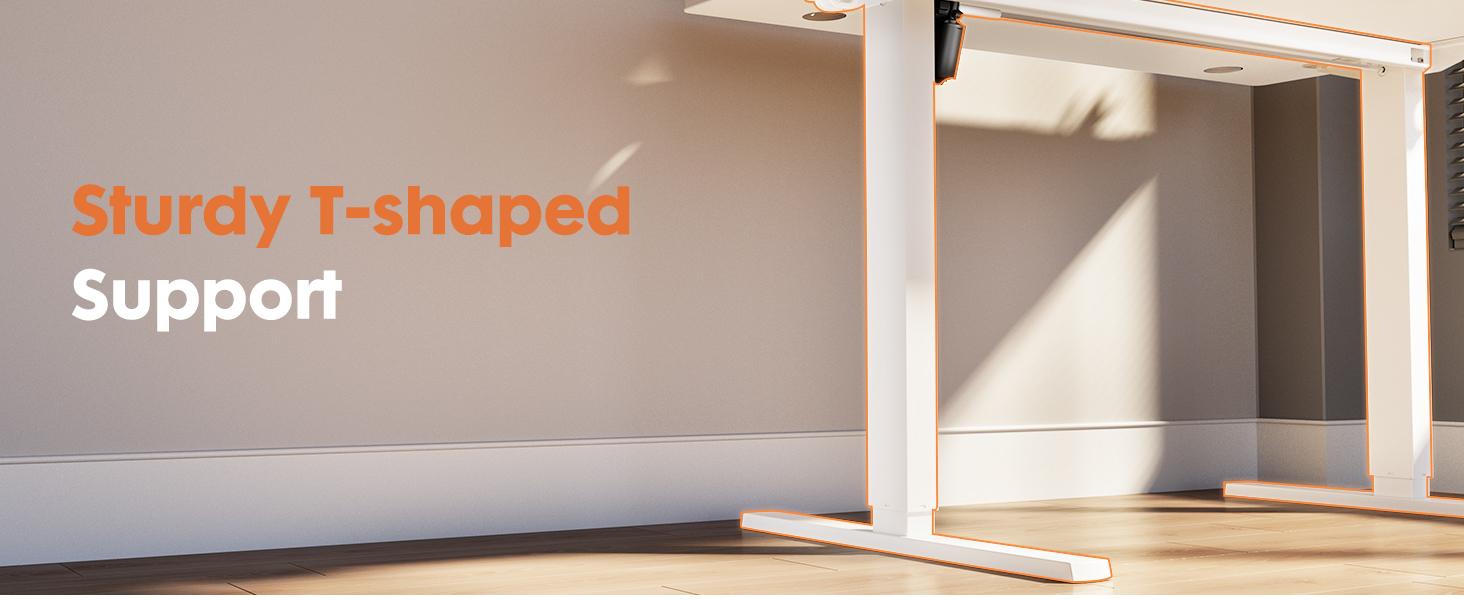 Electric Adjustable Height Standing Desk - 2 Joined Tabletops Ergonomic Sit Stand Workstation for Gaming & Office