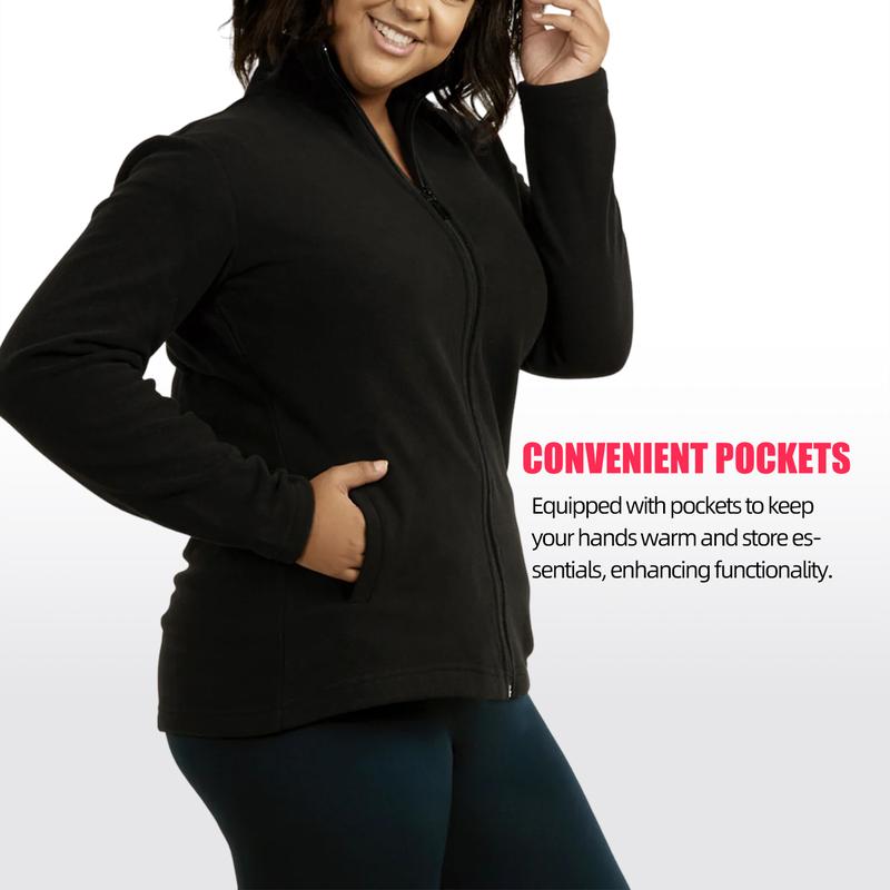 Women’s Polar Fleece Jacket with Pockets Full Zip Up S-3XL Regular & Plus Long Sleeve Lightweight Warm Coat Spring Fall Winter Activewear Womenswear Women’s Polar Fleece Jacket with Pockets Full Zip Up S-3XL Regular & Plus Long Sleeve Lightweight Warm Coat Spring Fall Winter Activewear Womenswear