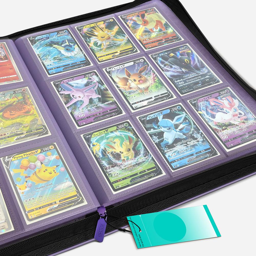 RAVAVER 9-Pocket Bare Card Binder Holds 540 Cards with Side-Loading Sleeves  and DIY Label