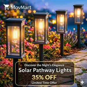 Solar Pathway Lights Outdoor 8 Pack, IP65 Waterproof, Auto On/Off Solar Garden Lights for Yard, Path, Lawn, Walkway, Driveway, Patio & Landscape Decor, Solar Powered