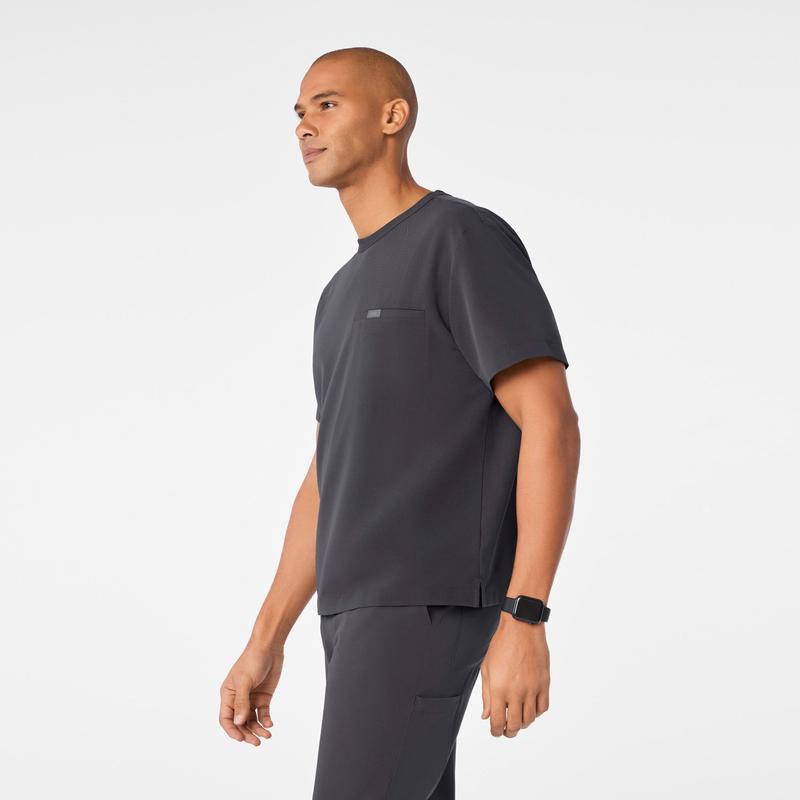 men's Charcoal Easton Relaxed - Crewneck Scrub Top