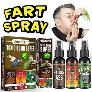 2026 April Fool's Day Gift 3pcs/set 30ml Liquid Fart Spray Non Toxic Stink Bomb Ass-Smelly Stinky Gas Prank Toy Fun Joke Tricky Smelly Fart Party Supplies