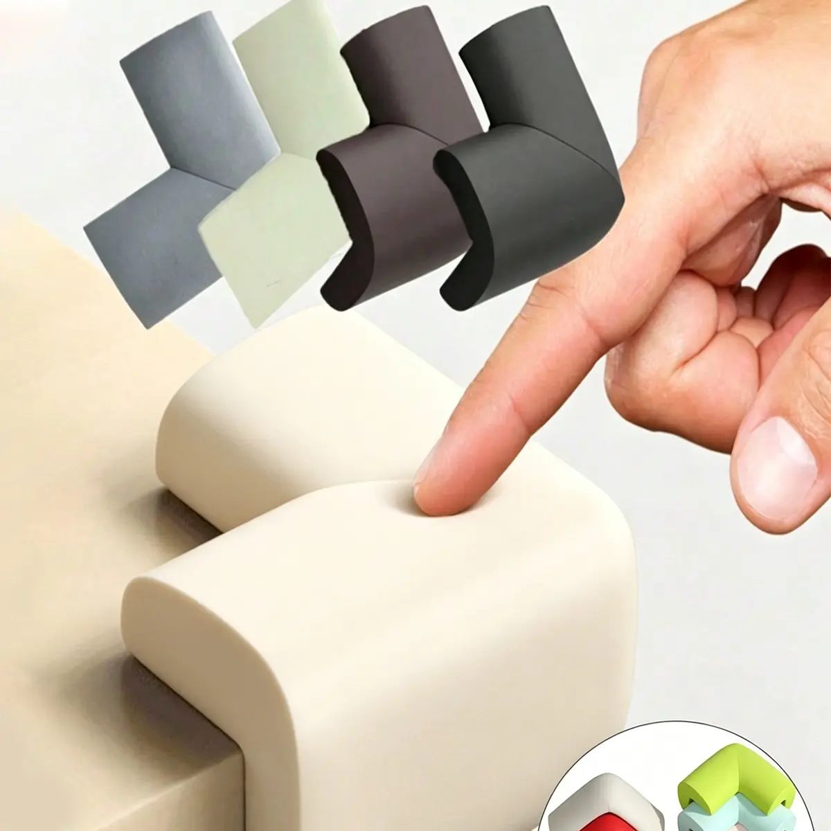 4 Piece Soft Safety Corner Protectors, Household Furniture Table Wall Edge Guards, Anti-Collision Shock Absorption, Easy Install Durable Safe Solution