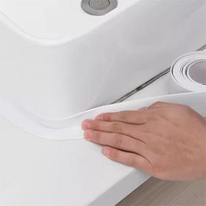 Caulk Tape Self Adhesive, 2 Rolls Waterproof Toilet Caulk Strip, Traditional Caulking Replacement, Caulking Tape for Bathroom, Bathtub, Floor Wall Edge Protector