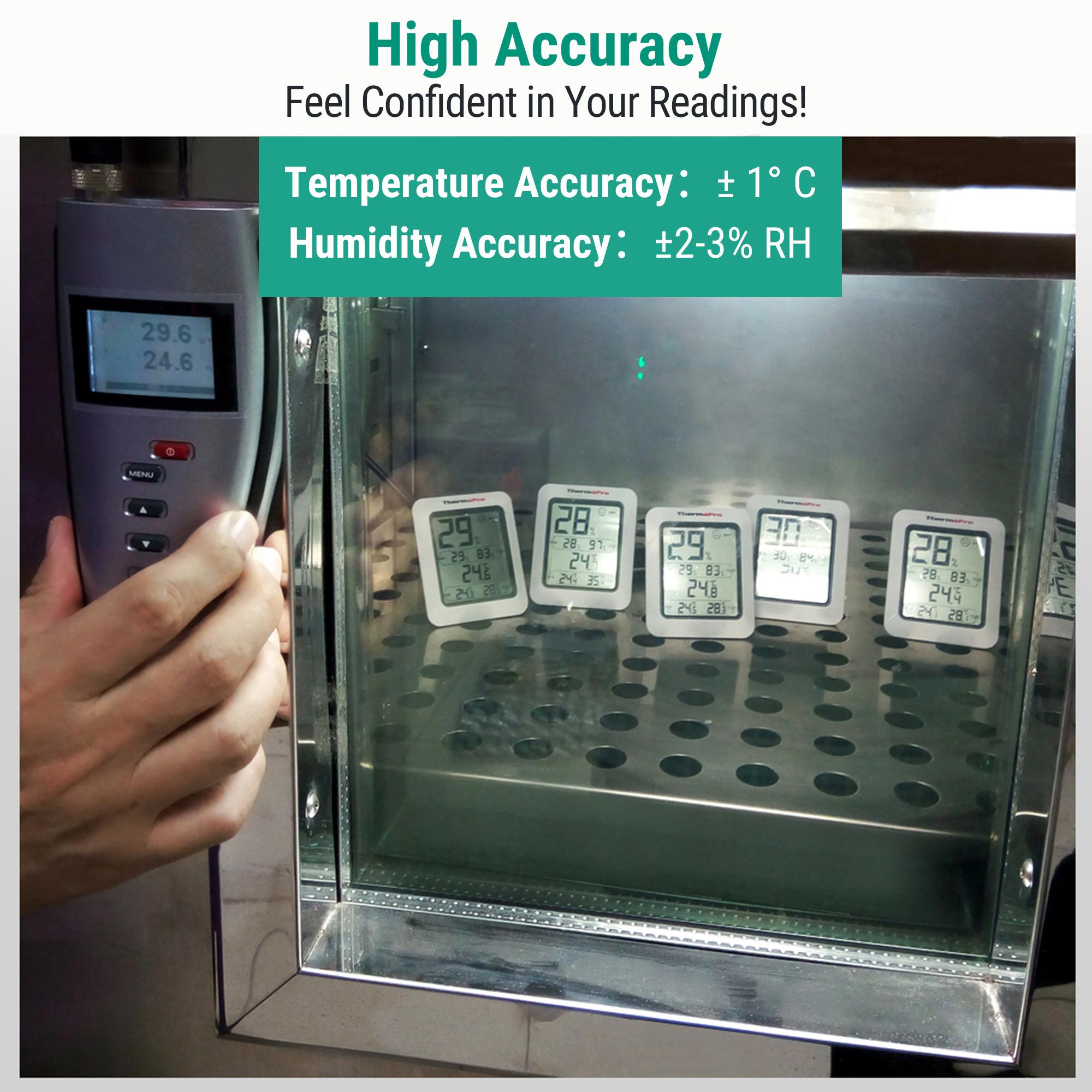 [Black Friday] ThermoPro TP50 & TP357 Digital Hygrometer Indoor Thermometer,  Portable Bluetooth Humidity Monitor with App, Room Temperature Humidity Gauge with Sensor, Data Storage