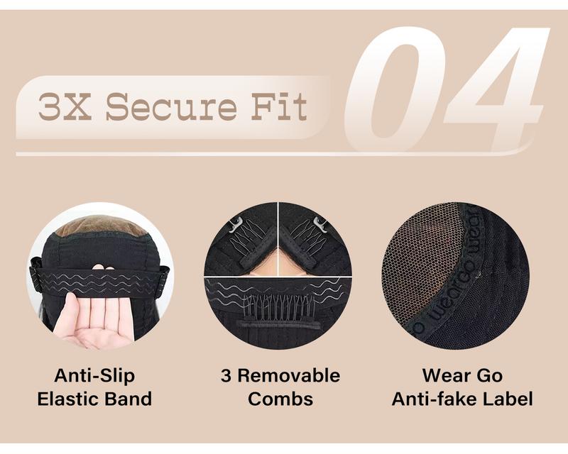 Wavymy Wear Go Minimalist Brown Highlights Water Wave Glueless 6x4 Closure Lace Long Wig Beginner Friendly