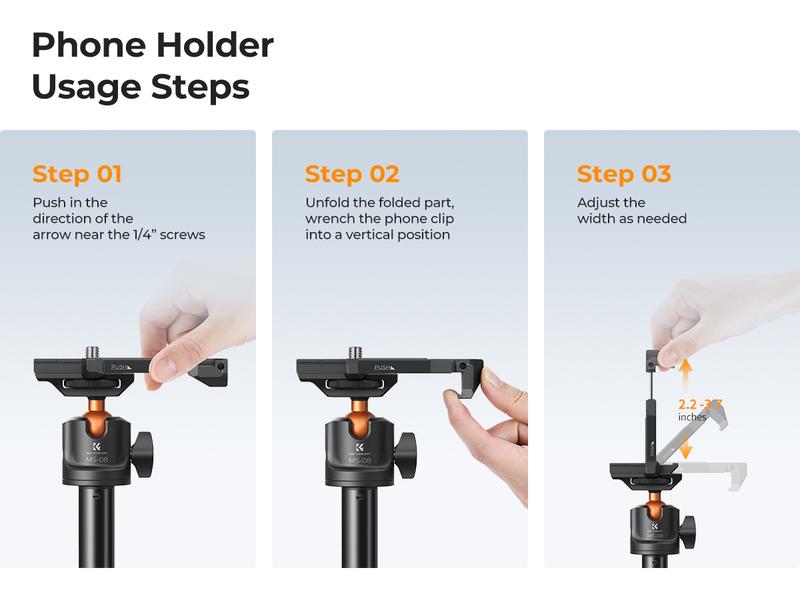 K&F CONCEPT Selfie Stick Tripod – 2-in-1 Phone/Camera Stand with Built-in Remote| For iPhone/Android, Works with Selfie Accessories & GoPro/DJI/Insta360| Ideal for Travel/Live Streaming/Vlogging/Daily Use