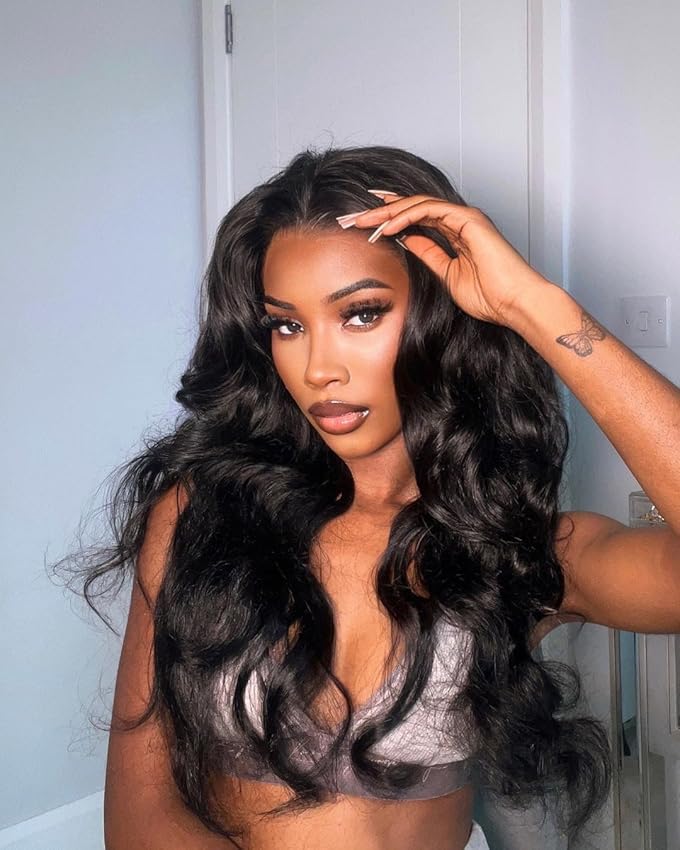 [Super Deal] Hot Star Straight and Body Wave Natural Black 13x6 HD Transparent Lace Front Human Hair Wigs Pre Plucked Wigs For Women