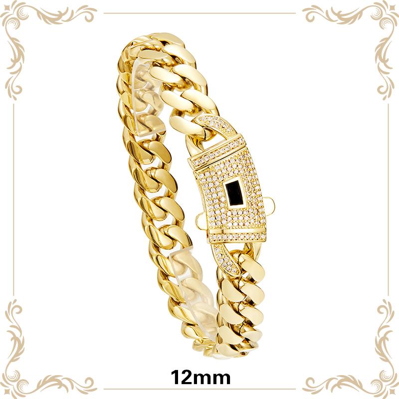 14k Gold Plated Miami Cuban Link Chain Bracelet, Thickened, Dense and Chunky 7.5/8.5 inch-Hip-Hop Jewelry for Men/Women Hypoallergenic Material, Sweat-Resistant, Chunky Gold Bracelet for Streetwear, Dates and Daily Wear, Trendy Accessory Christmas Gift