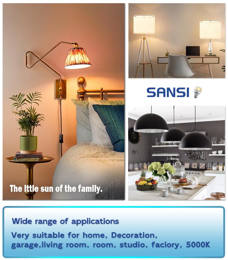 SANSI  3000 Lumens  LED Light Bulb w/Ceramic Technology, A19 5000K Daylight White Non-Dimmable Bulb, 20 Watts Industrial Light  Energy Saving Bulb for Home Office Garage Attic  Lights， energy efficient