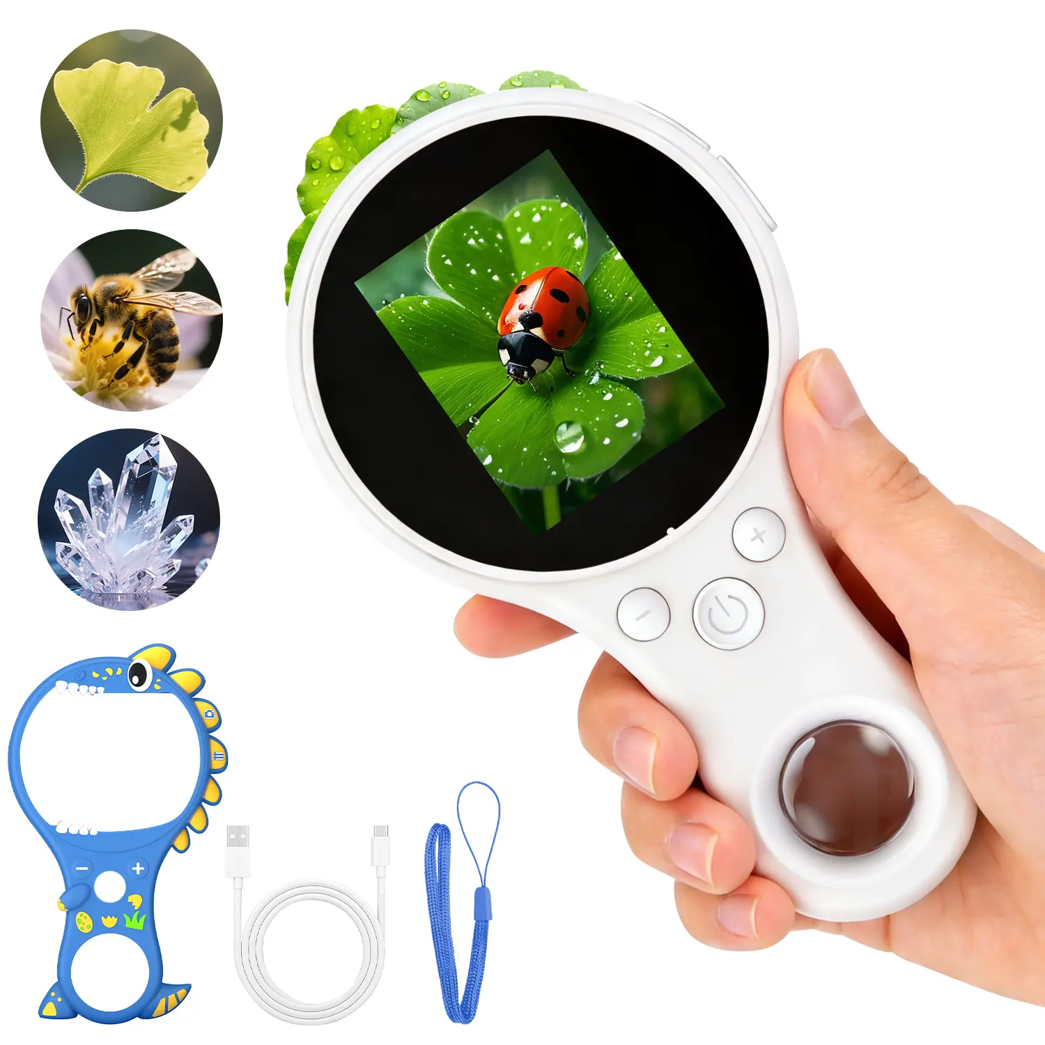 Mini Handheld LCD Digital Microscope with Screen, Portable Magnifier for Reading Small Print, Coin Inspection, School & Office Learning Materials sohochic tiktokshopbacktoschool