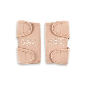 Sweet Sweat Arm Trimmers by Sports Research - Premium Sweat-Enhancing Arm Wraps for Women & Men - 3 Adjustable Sizes (Stone, Small)