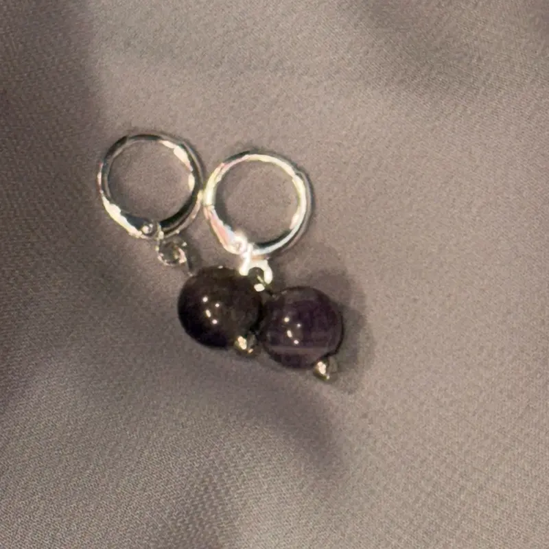 The Twilight Amethyst Earrings | 925 Sterling silver earrings with Amethyst charm