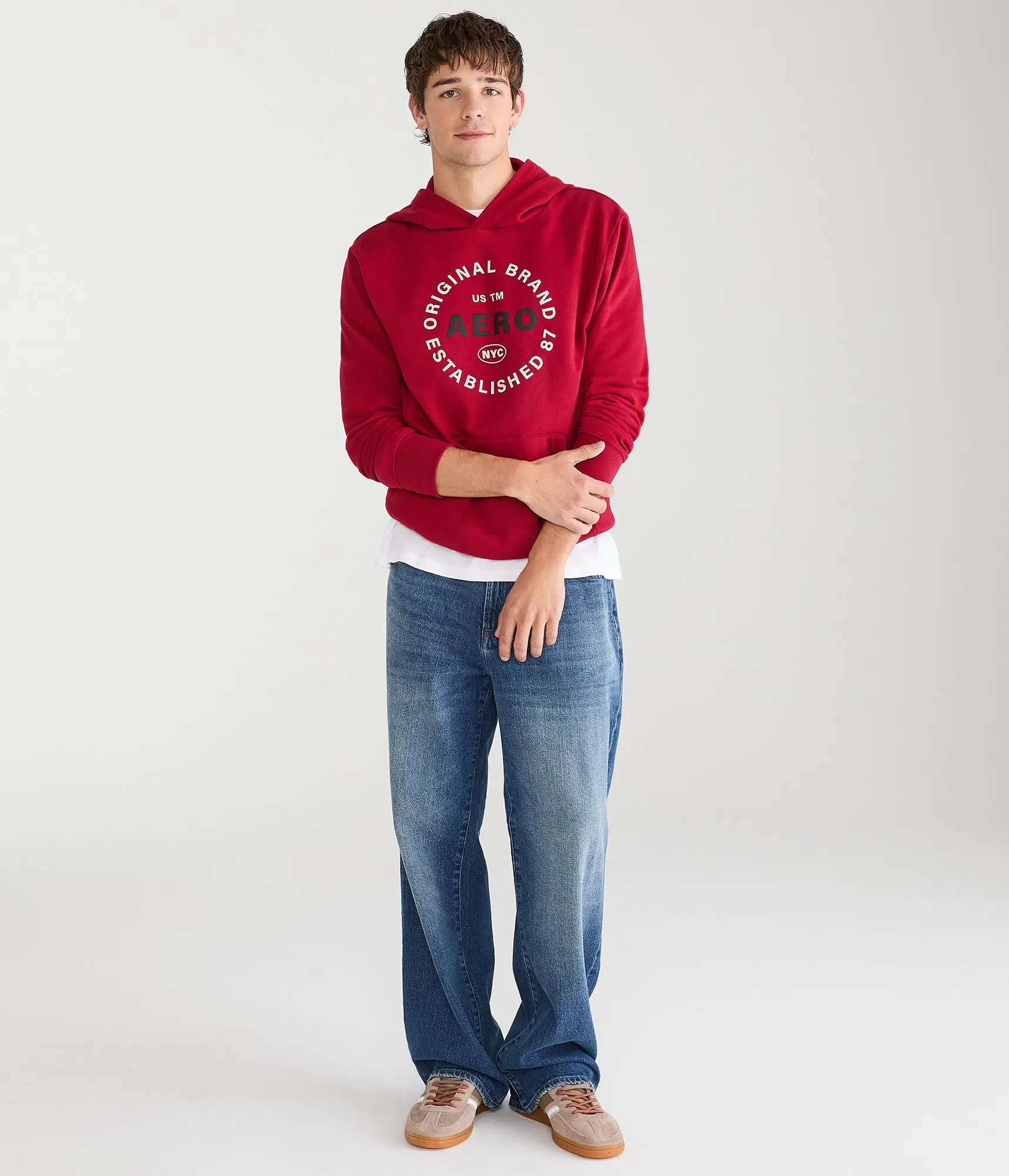 AEROPOSTALE CIRCLE LOGO PULLOVGER HOODIE
