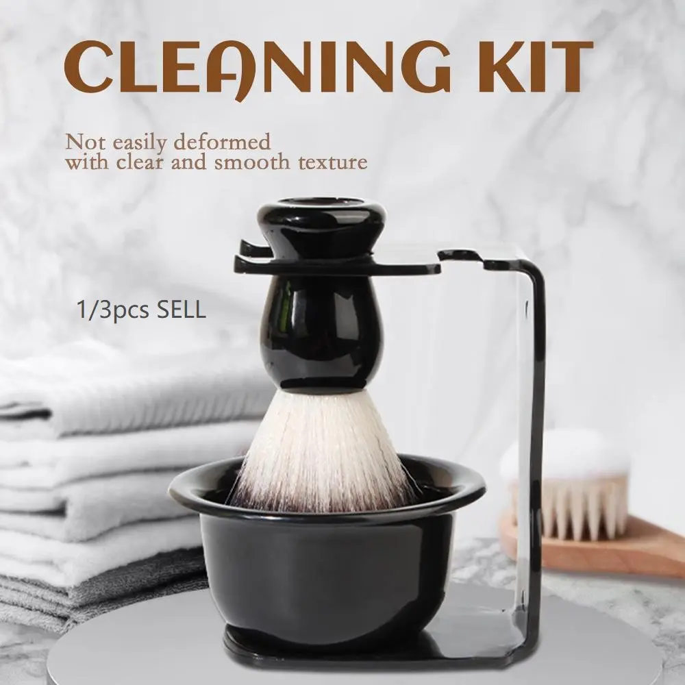 Luxury Men's Shaving Brush Set, Acrylic Stand with Razor Blade Slot, Foam Bowl, Soft Bristle Brush, Ideal Father's Day Gift, Durable, Storage, Shaving Products