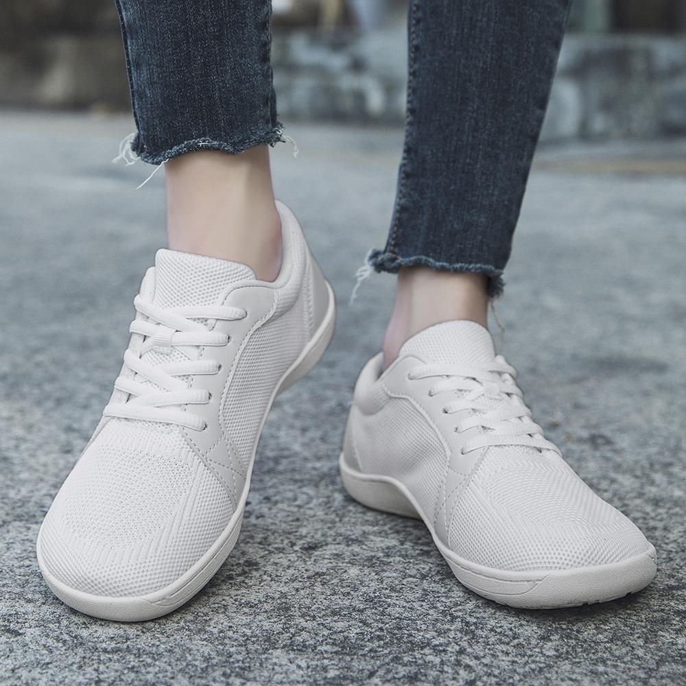 Women's Barefoot Style Slip On Sneakers with Wide Toe Box Zero Drop Sole Non Slip Lightweight Breathable Fabric Low Top Casual Trainers Perfect for Beach Outdoor Activities Walking Running