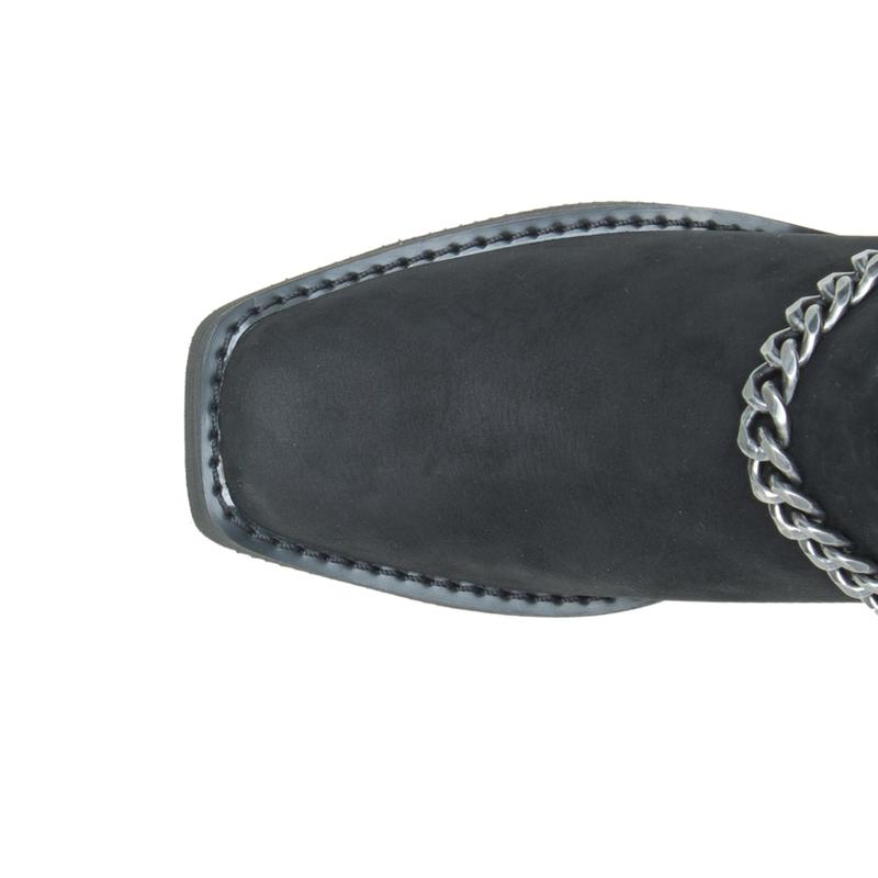 Harley-Davidson Womens Korsen Chain Casual Boots Ankle Mid Heel 2-3" - Black