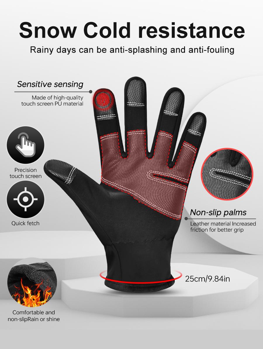 USB Heated Gloves Winter Waterproof Touch Screen Ski Gloves Rechargeable Heated Snowboard Motorcycle Bicycle Warm Gloves