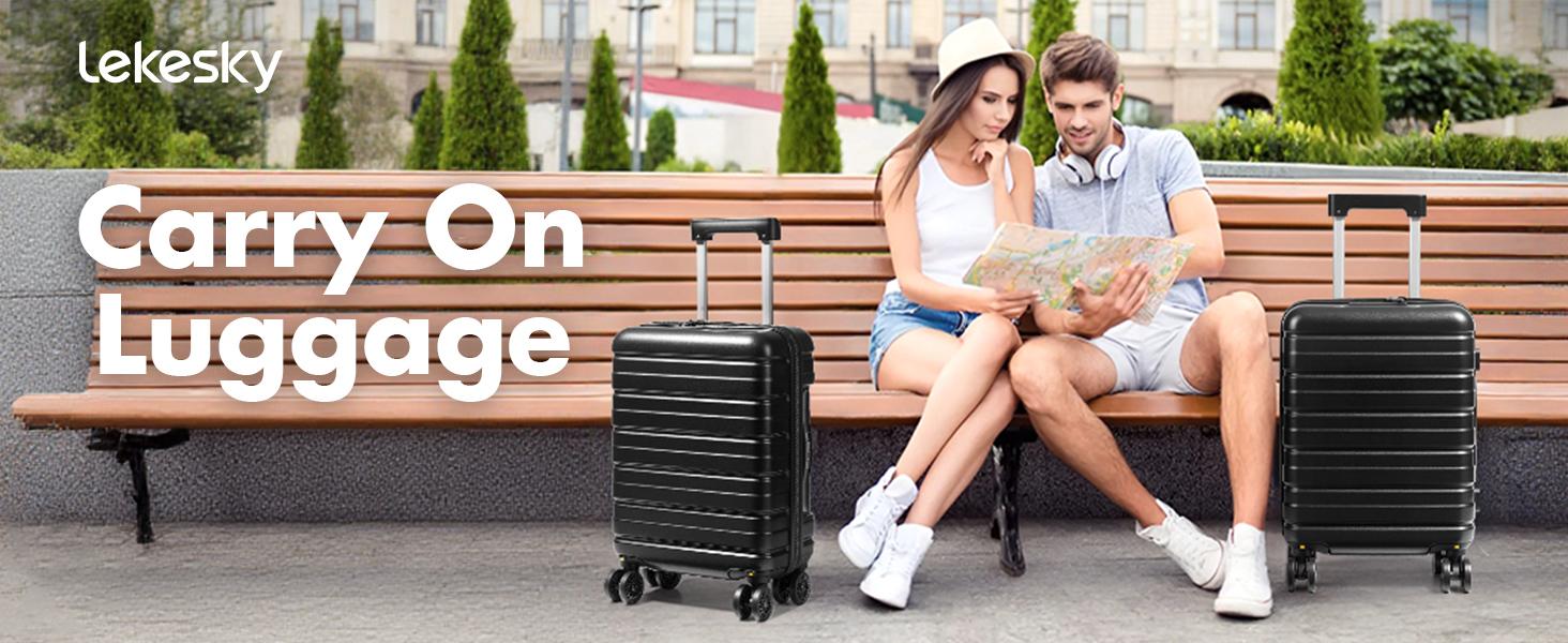 Lekesky 16 Inch Carry-On Luggage – Airline Approved Hardside Suitcase with TSA Lock, Spinner Wheels, Lightweight ABS Travel Bag for Men & Women