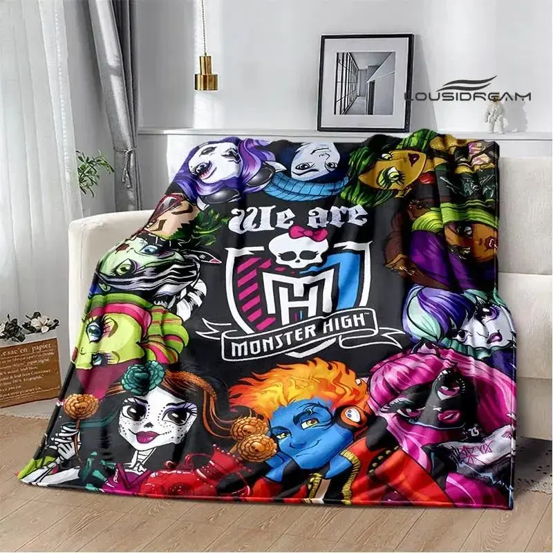 Monster High cartoon Printed blankets Picnic blanket Flannel blanket Soft Cozy Blanket Travel Blankets bed linings Birthday Gift