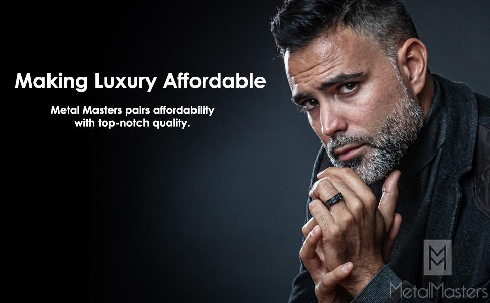 Men's Tungsten Black Wedding Band Eternity Ring Cubic Zirconia Comfort-Fit CZ Men's Tungsten Black Wedding Band Eternity Ring Cubic Zirconia Comfort-Fit CZ