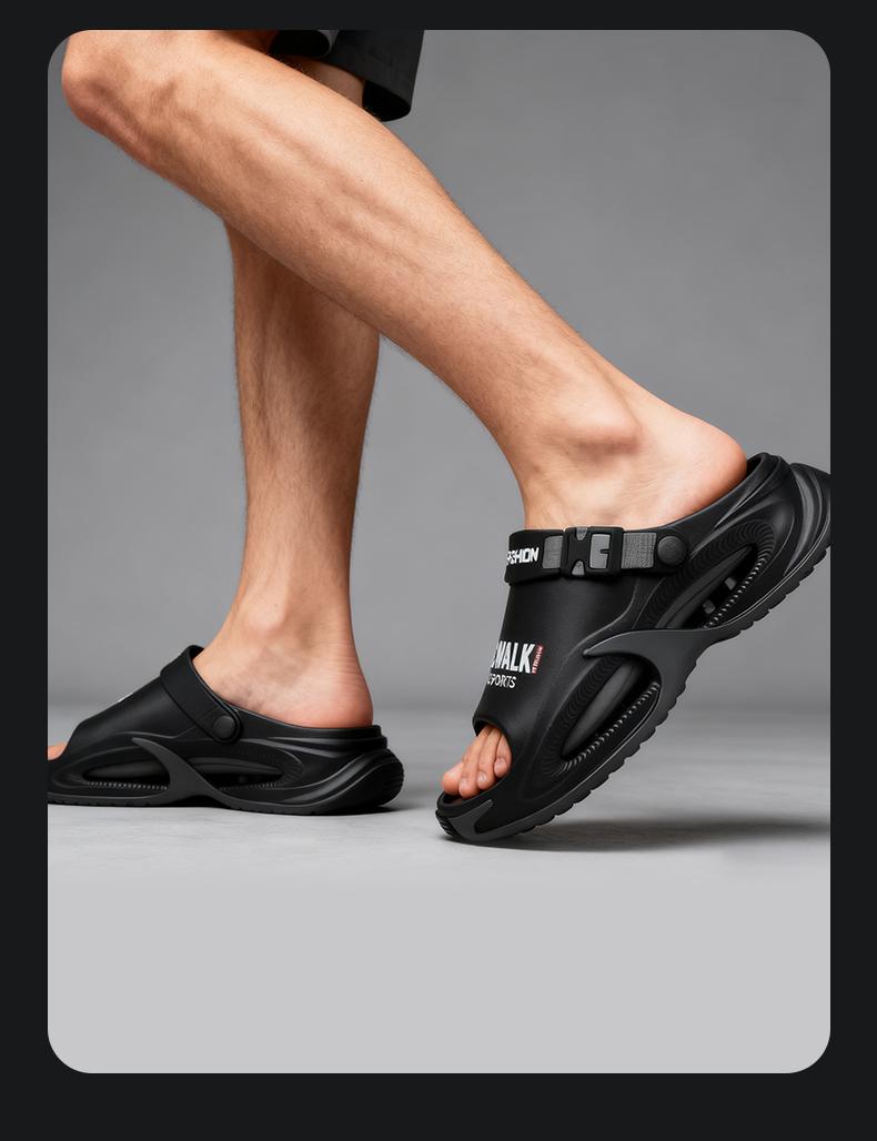 Summer Mens Sandals & Slippers Indoor Outdoor Lazy Shoes Beach Sandals Soft Cushion Arch Support Non-Slip Durable Quick Drying Easy Clean 5cm Heel Height