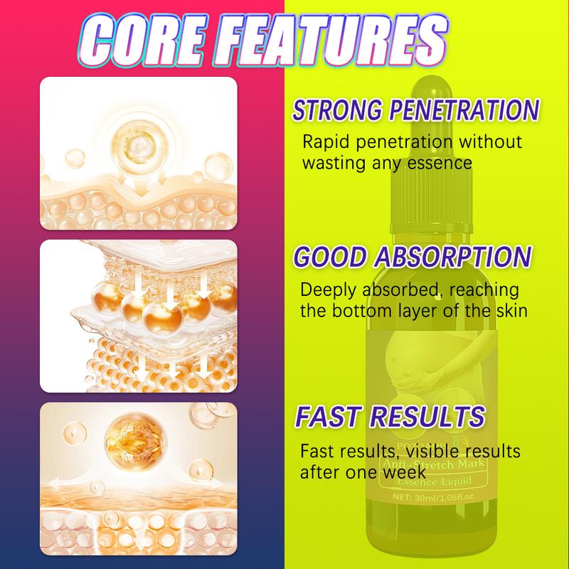 Pozoamis Anti-Stretch Mark Essence Liquid - Fades Stretch Marks, Moisturizes Skin, Improves Elasticity - 7-Day Transformation Plan Pozoamis Anti-Stretch Mark Essence Liquid - Fades Stretch Marks, Moisturizes Skin, Improves Elasticity - 7-Day Transformation Plan