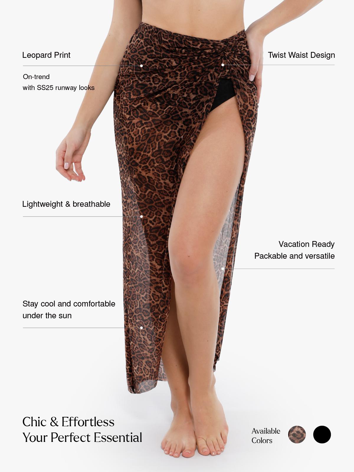 Popilush Shapewear Ruched Tummy Control Bikini Bra & Underwear Swimwear Beachwear Leopard Print Fashion Beach Outfits