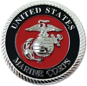 Marines Eagle Globe & Anchor Car Emblem – 3.5" Marine Corps Auto Medallion, Metal Red & Black, Veteran Gift, Exterior Badge USMC 3.5" Red & Silver Medallion