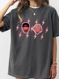 Bruno APT Fan Merch Tee for Men, Pop Music Collaboration Graphic T-Shirt, Trendy Concert Streetwear