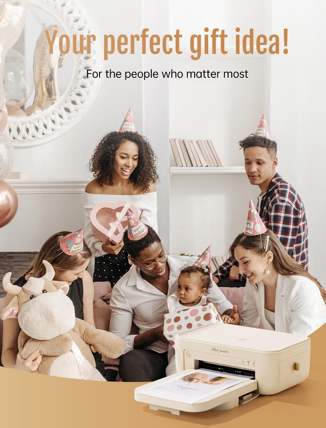 Hanin 4x6 Photo Printer, Includes 20 Sheets & 1 Ribbon, Portable Thermal Dye Sublimation Printer with AR Video Printing, Valentine's Day Gift