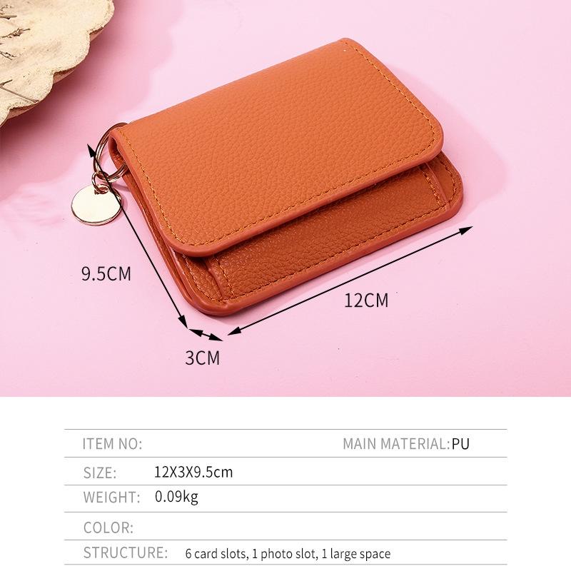 Lotosug Small Wallet for Women, RFID Blocking Credit Card Wallet, Slim Tri-Fold Wallet with Zipper Pocket and Keychain
