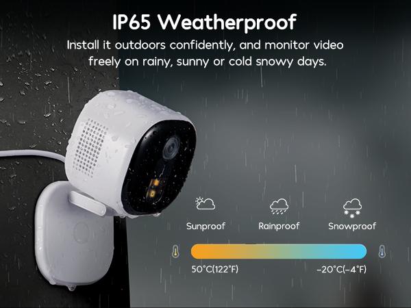 Winees Smart Cameras for Home/ Pets Security, Wired 2K Wi-Fi Camera for Indoor/Outdoor, AI Alarm Detection, Color Night Vision, 2-Way Audio, 2.4G