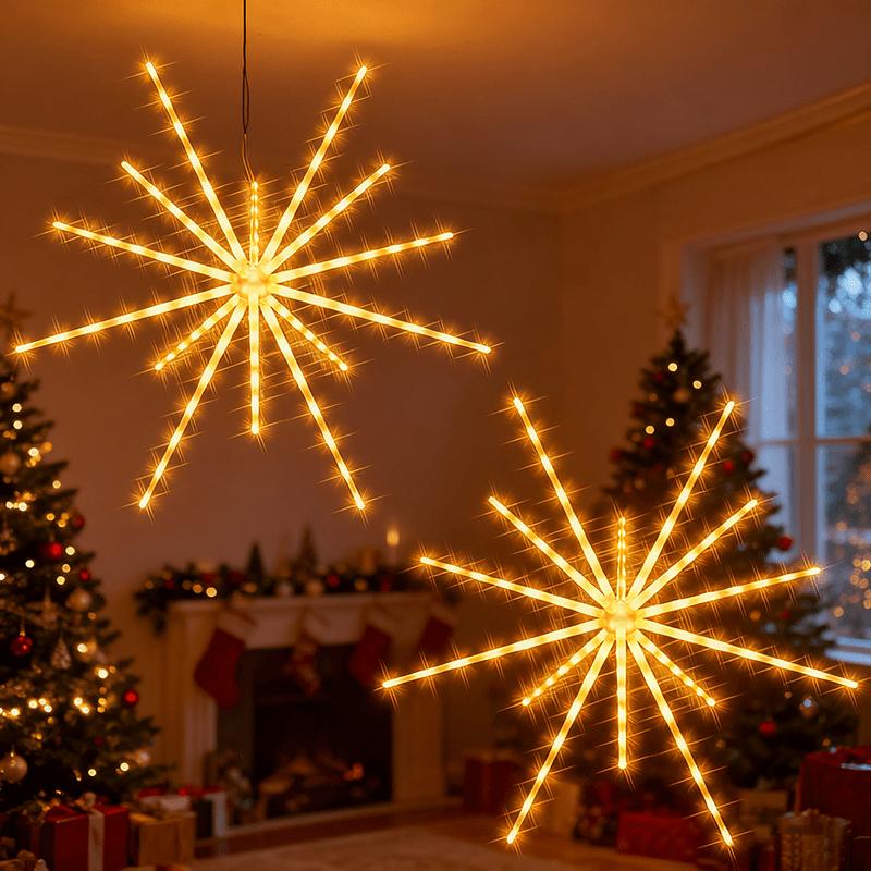 56 LED Hanging Starburst Firework Lights 8 Lighting Modes Multicolor RGB Effects Outdoor Decor for Garden Camping Christmas Parties Traditional Ornaments Decoration