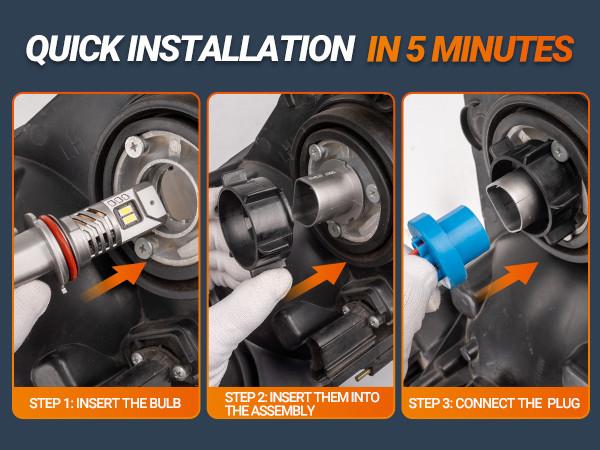 2005 Dodge Ram 1500 9007/HB5 80W 6500K White IP68 LED Headlight Bulbs 2PCS SEALIGHT X1S