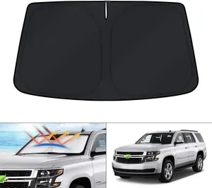 Canvcle Windshield Sun Shade for Chevrolet Tahoe SUV 2015-2020 Foldable Sun Visor Protector Blocks UV Rays Keeps Car Cooler with 240T Reflective Fabric Collapsible Window Sunshade