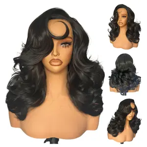 [Salon Blowout Layers] Beginher Hair-Wig N Go Collection 20 inches Heat Resistance 200% Density Layered Blowout Style Side Part 4x4x1 T-Part Lace Synthetic Wear Go Beginner Pre Cut Glueless Wigs Natural Black Color