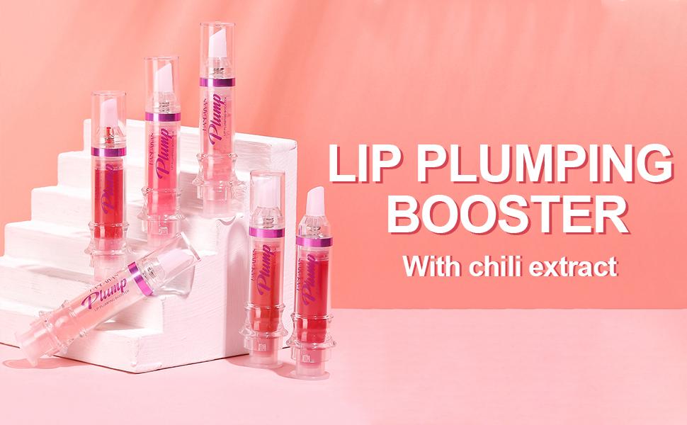 Erinde Lip Plumper Gloss, Natural Spicy Lip Plumping Booster, Ultra-Hydrating & Nourishing Plump Lip Plumper, Glossy Finish Fuller Lip Plumping Oil for Women Girls,  Hydrate Moisturizer Moisturizer