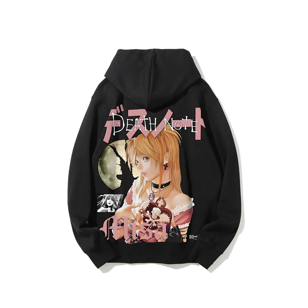 Men's Cotton Fabric Hoodie - Death Note Misa Amane Anime Manga Streetwear, Unisex Menswear Tops Sweatshirts, Couple Gift, Fashion