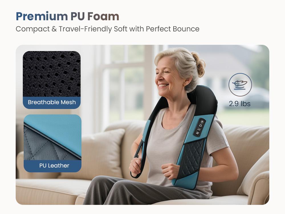 Comfier Cordless 4D Neck & Shoulder Massager with Heat, Wireless Deep Tissue Back Massager for Pain Relief, Hands-Free Massage Pillow Shiatsu, Gift for Women Men Mom Dad Therapy Adjustable Durable Handy Plug Storage Cf-6302U Comfier Cordless 4D Neck & Shoulder Massager with Heat, Wireless Deep Tissue Back Massager for Pain Relief, Hands-Free Massage Pillow Shiatsu, Gift for Women Men Mom Dad Therapy Adjustable Durable Handy Plug Storage Cf-6302U