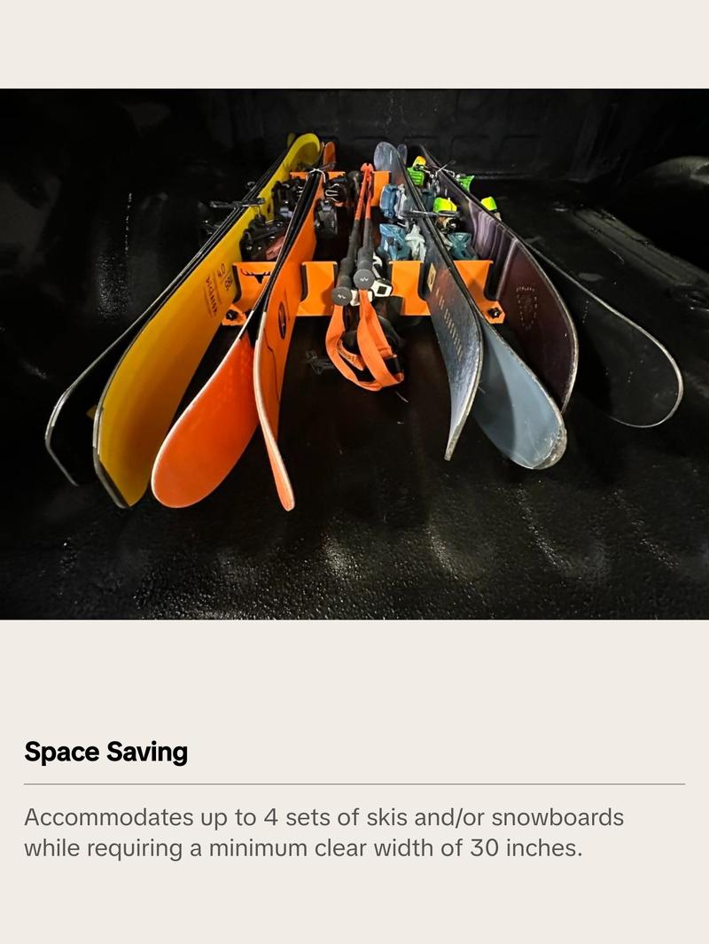 SUUS Rack SR4T Universal Ski & Snowboard Rack For Truck Bed or Van