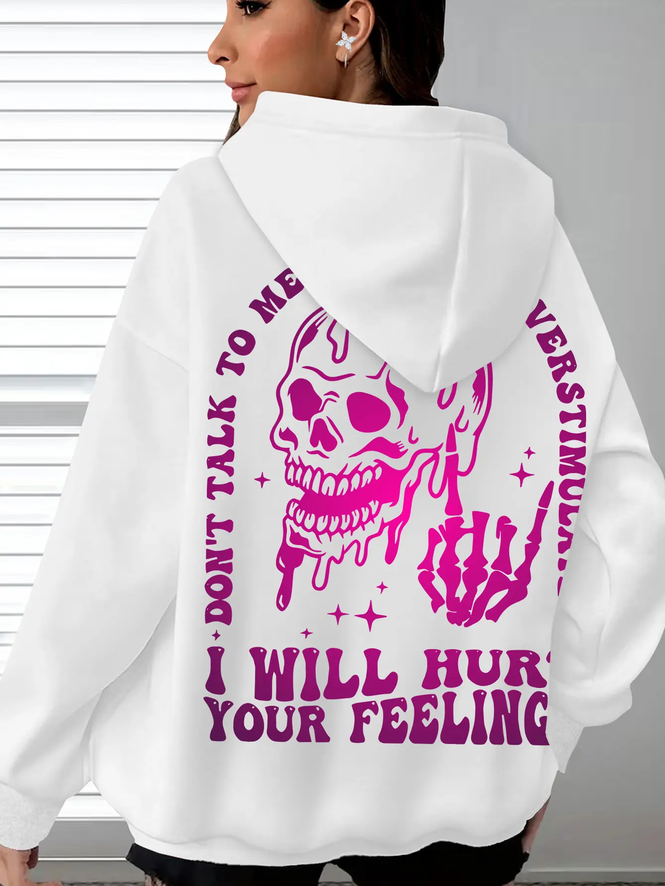 Comfortable Halloween Hoodie with Skeleton Print, Soft Casual Long Sleeves And Pockets, Perfect for Everyday Wear for Women