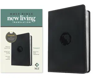NLT Compact Bible, Filament Enabled (Leatherlike, Regal Lion Black, Red Letter) -- Tyndale, Leather / Fine Binding