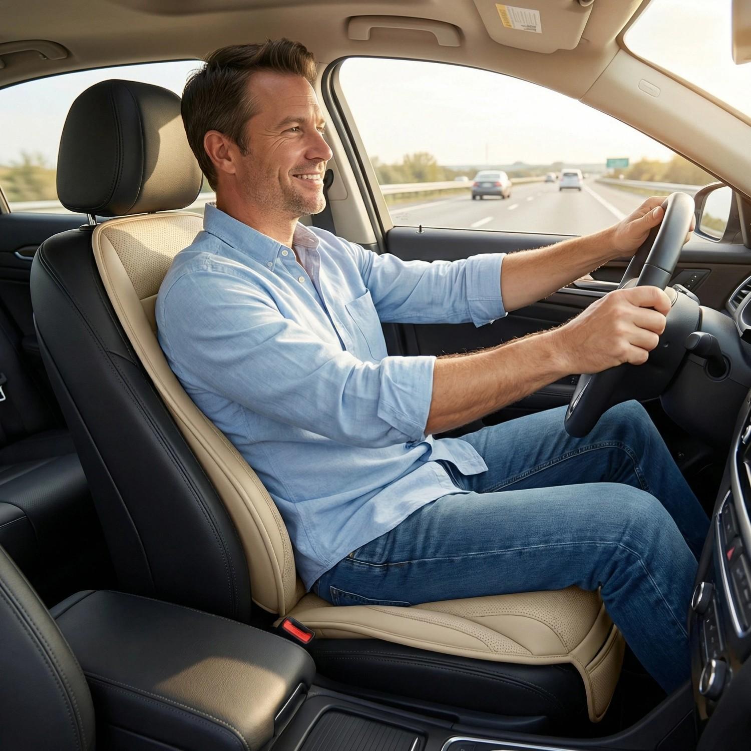 1 Piece For Chevrolet Car Front Seat Cover Protector Waterproof Breathable Five Layer Napa Leather Sit Cushion Pad Mat with Storage Bag Comfortable, Ergonomic Dual Support for Waist & Legs, Universal Fit for Car Sedans SUVs Pickups Trucks