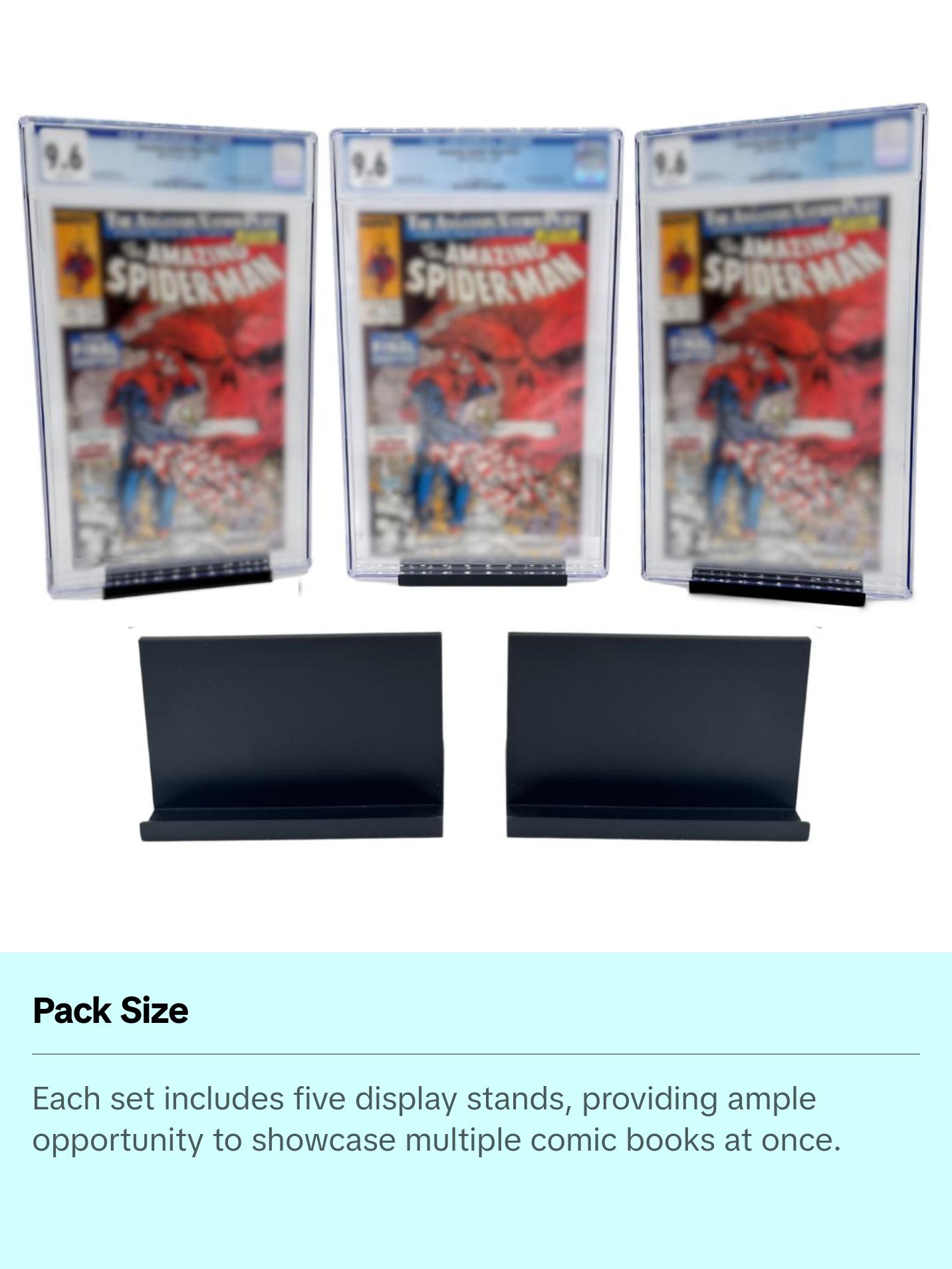 Graded Comic Stand Holder Displays (5 Pack), Comic Book Collectible Showcase