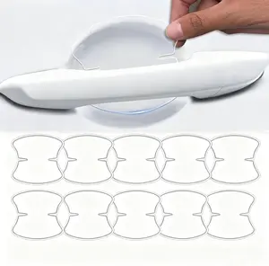 10PCS Car Door Handle Scratch Protector, Clear TPU Protective Film, Anti-Scratch Waterproof Door Handle Guards for Most Vehicles