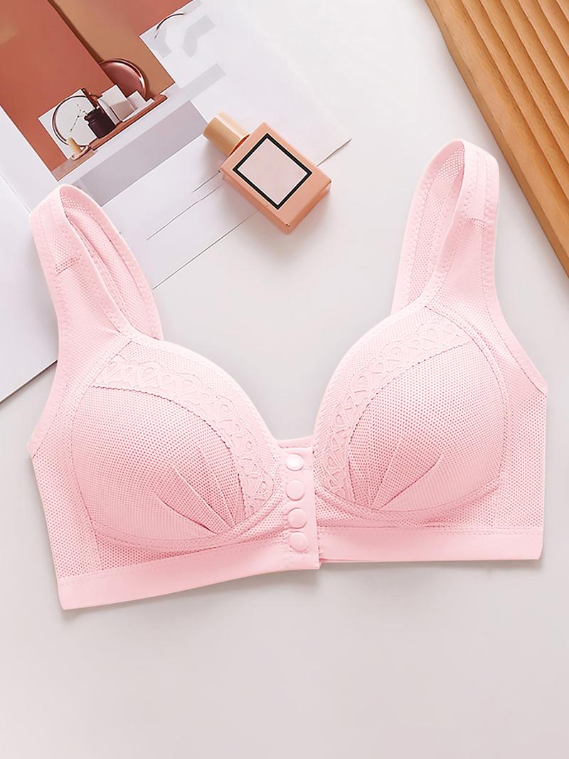 1/3/6PCS Women's Push-Up Jacquard Bra Front Closure Bras Posture Full Coverage Underwire Unlined Seamless Bra for Daily Wear All Seasons, Push bra,Womenswear, Unlined Bra, Wireless Underwear Bras